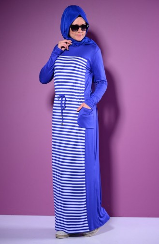Saxe Hijab Dress 4527-04