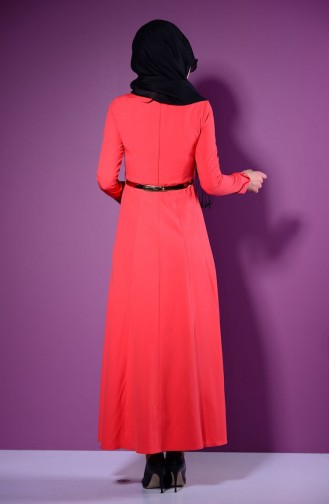 Coral Hijab Dress 7067A-05