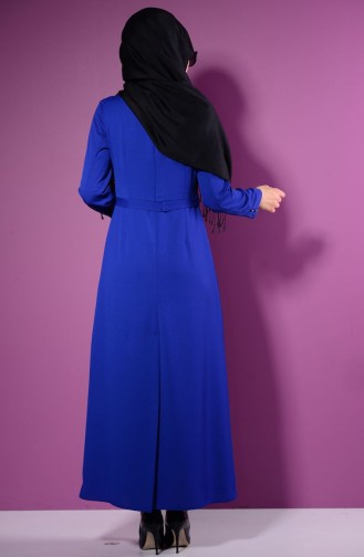 Saxe Hijab Evening Dress 4194-02