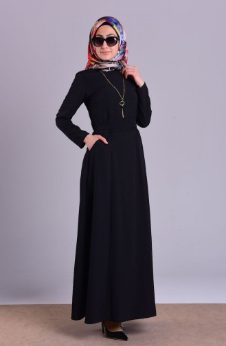 Black Hijab Dress 4151-09