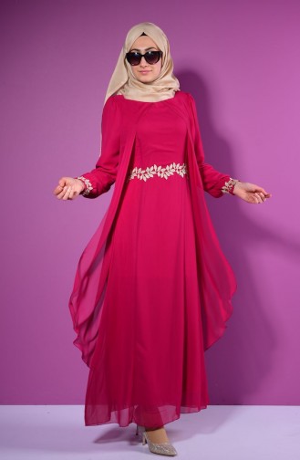 Fuchsia Hijab Dress 52221A-01