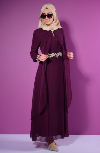 Plum Hijab Dress 52221A-04