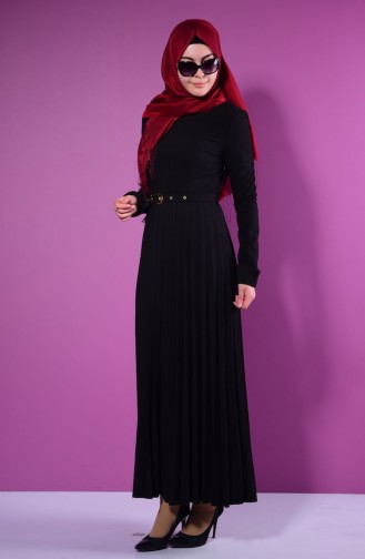 Schwarz Hijab Kleider 7063-05