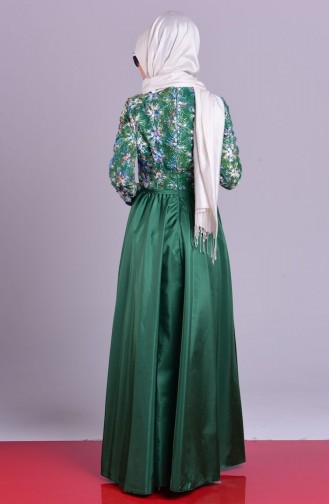 Grün Hijab Kleider 52447-02