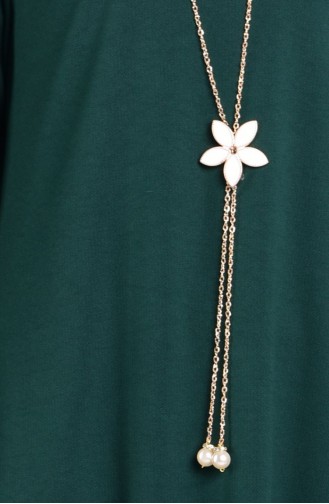 Lange Tunika mit Halskette 2047-07 Smaragdgrün 2047-07