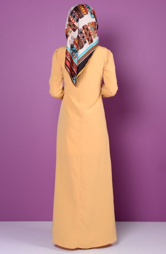 Mustard Hijab Dress 4023-10