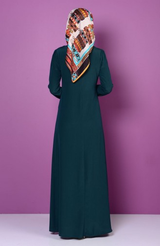 فستان بقلادة لون اخضر زُمردي 4023-11