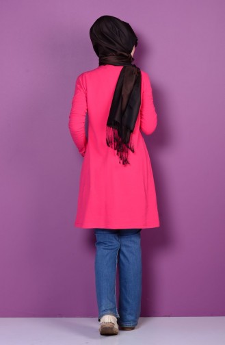 Polo Yaka Tunik 2447-18 Fuşya
