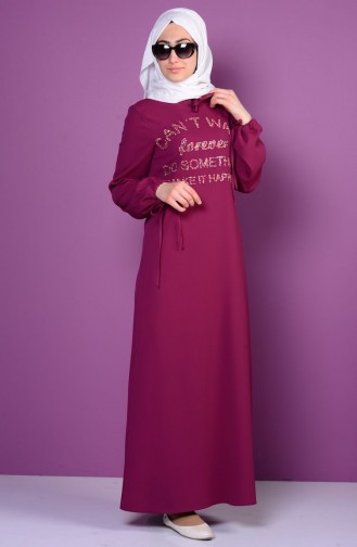 Plum Hijab Dress 4199-03
