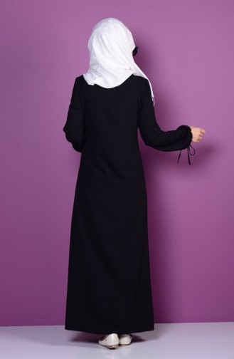 فستان أسود الحفلات للمحجبات 4199-01