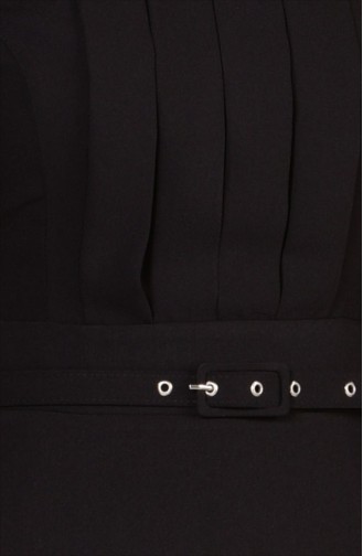 Boncuk Detaylı Elbise 7066-04 Siyah
