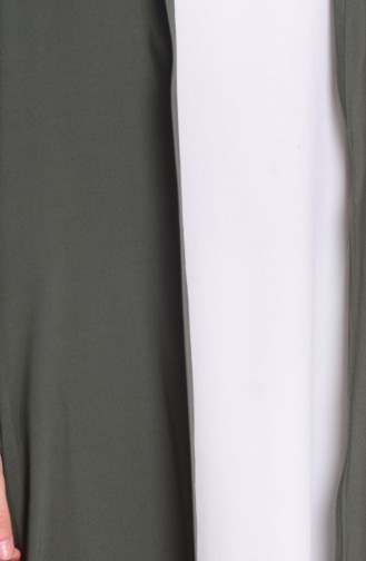Lange Jacke aus Chiffon 4028-08 Khaki Grün 4028-08