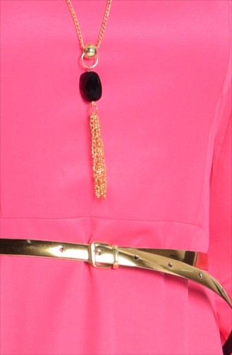 Robe a Ceinture et Collier 2201-11 Fushia 2201-11