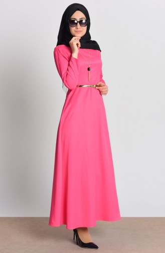 Fuchsia Hijab Dress 2201-11