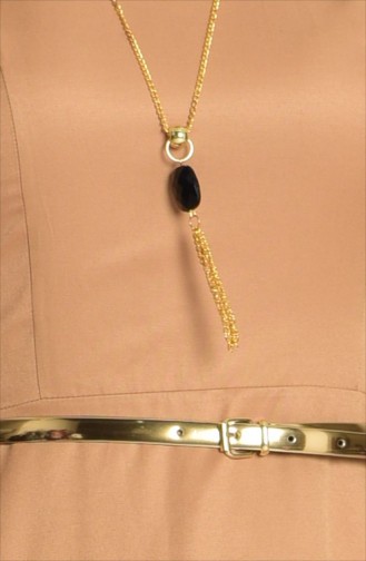 Robe a Ceinture et Collier 2201-10 Moutarde 2201-10
