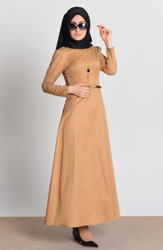 Mustard Hijab Dress 2201-10