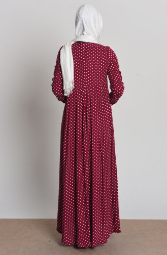 Claret Red Hijab Dress 0696-02