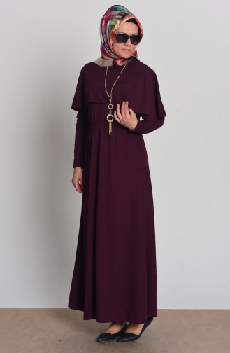 Plum Hijab Dress 3309-08