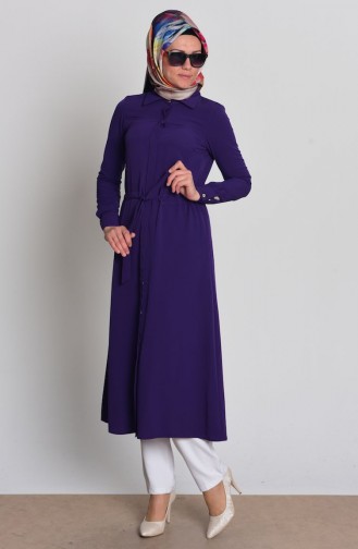 Belden Büzgülü Tunik 4013-14 Mor