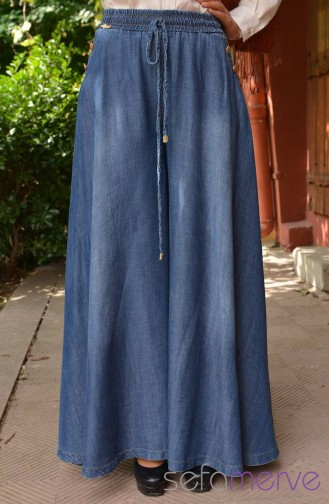 Yeni Sezon MYR Kot Pantolon Etek 9615-01 Mavi