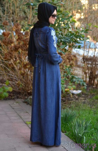 Yeni Sezon MYR Kot Elbise 9784-02 Mavi