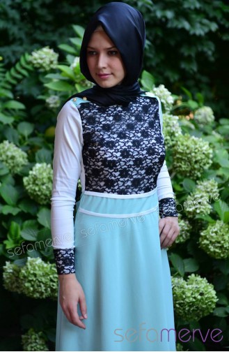Minzengrün Hijab Kleider 2164-03