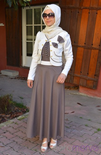 Neşe Elbise 2143-05 Vizon
