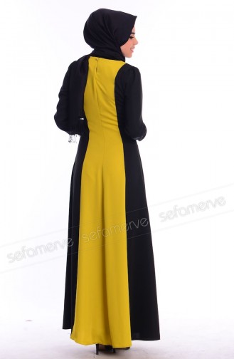 Yellowish Green İslamitische Jurk 6167-02