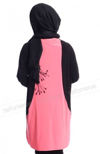 Tesettür Tunik 49003-02 Pembe