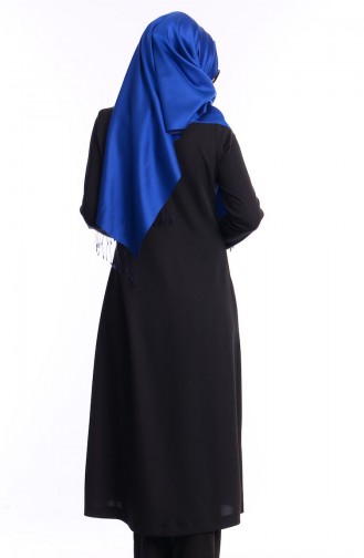 Embroidered Cape 35617-02 Navy Blue 35617-02