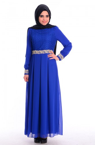 Robe Hijab FY 51983-13 Bleu Roi 51983-13