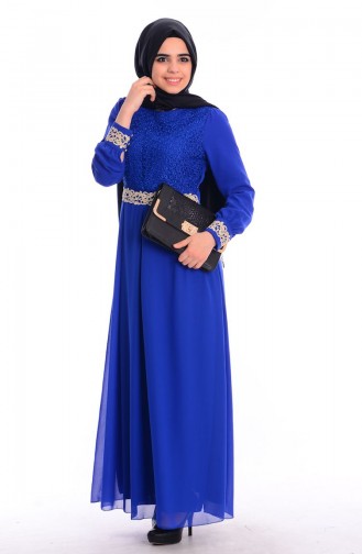 Robe Hijab FY 51983-13 Bleu Roi 51983-13