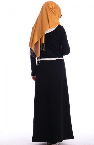 Minahill Hijab Sweatpants Dress 40211-01 Black 40211-01
