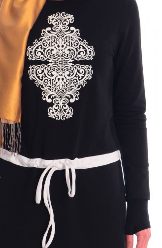 Minahill Hijab Sweatpants Dress 40211-01 Black 40211-01