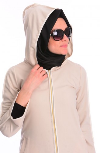 Yazlık Tesettür Kap 5173-08 Krem