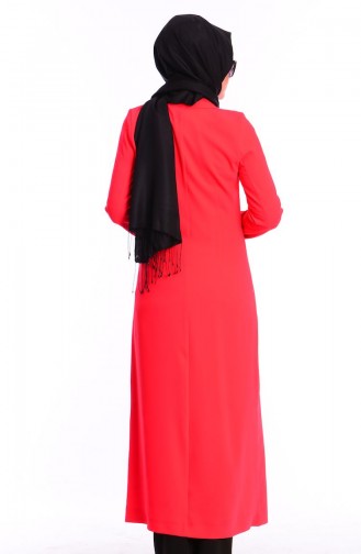 SUKRAN Buttoned Detailed Cape 35624-02 Coral 35624-02