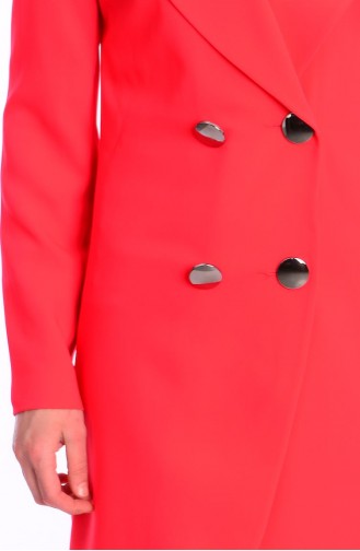 SUKRAN Buttoned Detailed Cape 35624-02 Coral 35624-02