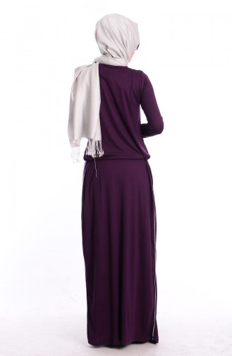 Hijab Dress 3864-05 Purple-Silver 3864-05