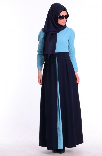 Robe Hijab Bleu 5446Y-01