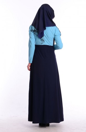 Robe Hijab Bleu 5446Y-01