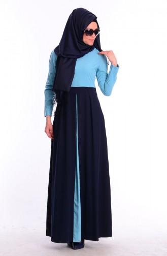 Robe Hijab Bleu 5446Y-01