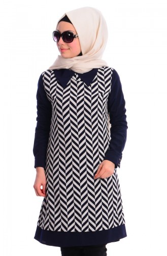 Tesettür Tunik Zernişan 4362-02 Lacivert
