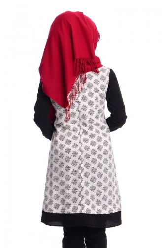Tesettür Tunik Zernişan 4366-01 Beyaz