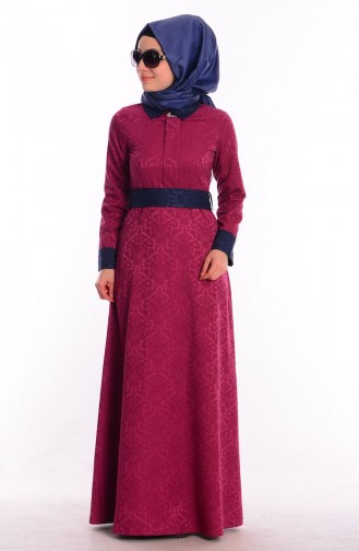 Plum Hijab Dress 0288-08