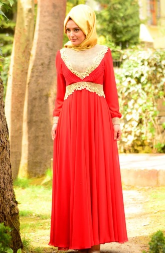 Red İslamitische Avondjurk 1349-02