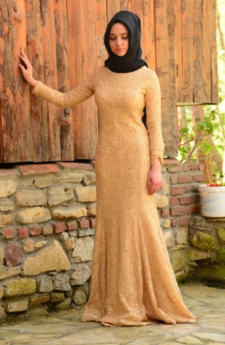 Lachsrosa Hijab-Abendkleider 2132-03