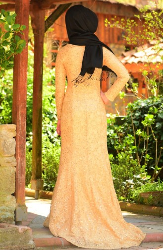 Lachsrosa Hijab-Abendkleider 2132-03