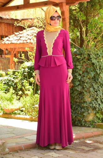 Damson İslamitische Avondjurk 3111-02