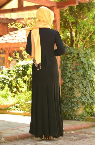 Robe de Soirée Islamique 3111-05 Noir 3111-05