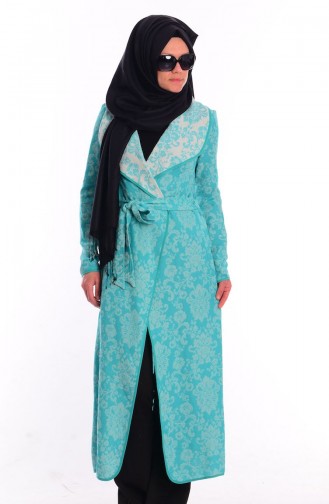 SUKRAN Patterned Cape 35627-03 Mint Green 35627-03